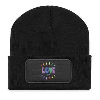 LGBT Pride Month - Liebe ist Liebe - Recycelte Patch Beanie - Schwarz - Vorne