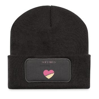 Soft Girls Don’t Beg Shirt – Feminine Baddie - Recycled Patch Beanie - dark grey - Front