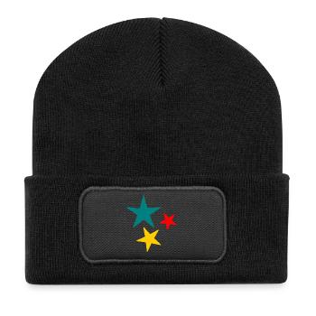 HERZ. VIELEN DANK. GELIEBTE. MEISTER. DANKE HERRIN. - Recycelte Patch Beanie - Schwarz - Vorne