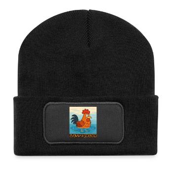 Wasserhahn by Rico Beck - Recycelte Patch Beanie - Schwarz - Vorne