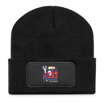 Homard Vin et Amour Cadeau Italien été drôle - Beanie recyclé à patch - noir - Devant