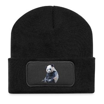 Conception du logo Panda I Low Poly Art - Beanie recyclé à patch - noir - Devant