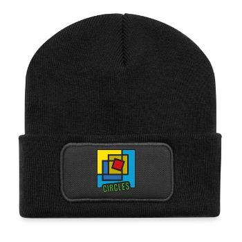Abstraktion von Quadraten - Recycelte Patch Beanie - Schwarz - Vorne