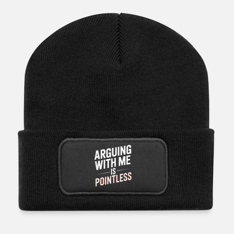 Mit mir zu streiten ist sinnlos - Recycelte Patch Beanie - Schwarz