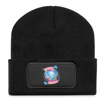 Halten Sie den Ozean sauber - Recycelte Patch Beanie - Schwarz - Vorne