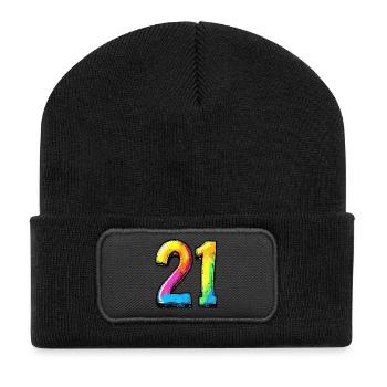 21 Number Comic - Recycled Patch Beanie - black - Front