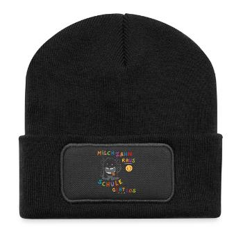 Monstre d’inscription à l’école - Beanie recyclé à patch - noir - Devant
