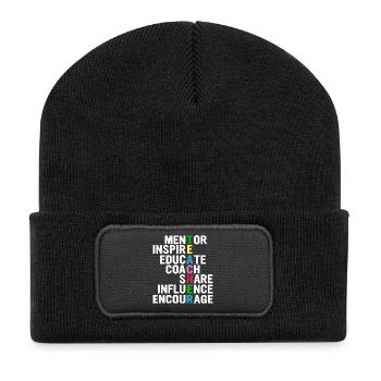 Professeur Acrostichon : Mentorer, Inspirer,... - Beanie recyclé à patch - noir - Devant