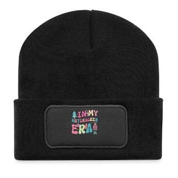 Weihnachten Xmas Spruch In My Nutcracker Era - Recycelte Patch Beanie - Schwarz - Vorne