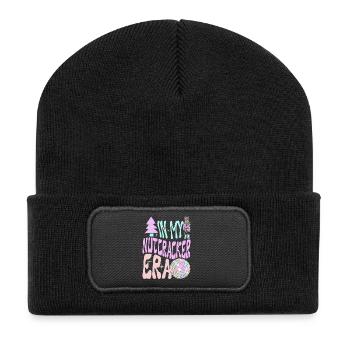 Weihnachten Xmas Spruch In My Nutcracker Era - Recycelte Patch Beanie - Schwarz - Vorne