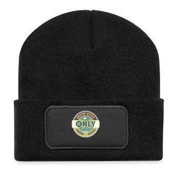 Vintage Globe Green Vibes Only - Recycelte Patch Beanie - Schwarz - Vorne