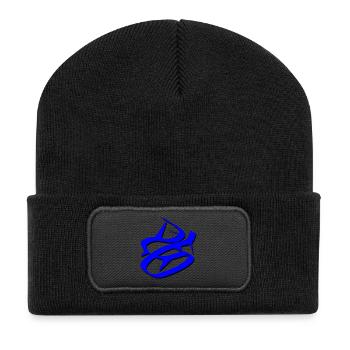 Dynamic Blue Graffiti Design - Recycled Patch Beanie - black - Front