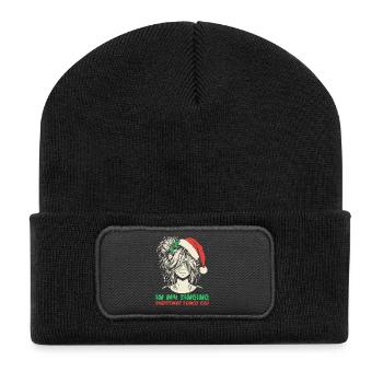 Weihnachten Xmas In My Singing Christmas Songs Era - Recycelte Patch Beanie - Schwarz - Vorne