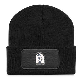 Dumme Gans Papa Club lustig Vater Cowboy Land - Recycelte Patch Beanie - Schwarz - Vorne
