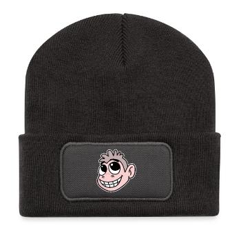 Funny Monkey Head - Recycled Patch Beanie - dark grey - Front