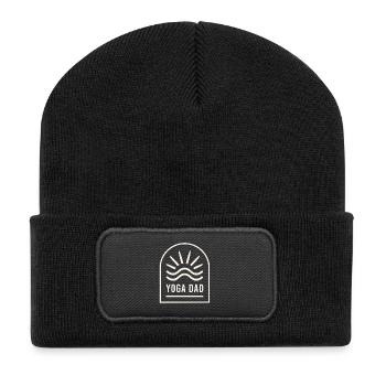 Yoga papa yogi père professeur de pleine conscience coach - Beanie recyclé à patch - noir - Devant