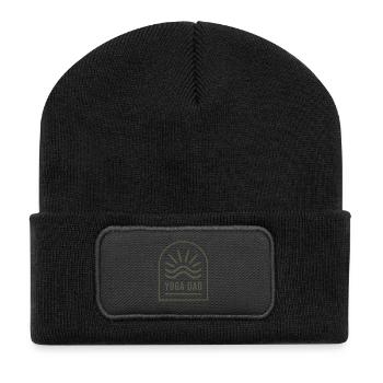 Yoga Papa Zen Spiritueller Yogi Vater Wellness-Liebhaber - Recycelte Patch Beanie - Schwarz - Vorne
