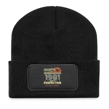1981 Oktober 1981 Jubiläum Oktober 1981 - Recycelte Patch Beanie - Schwarz - Vorne