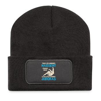 the best become judokas judo gift - Recycled Patch Beanie - dark grey - Front