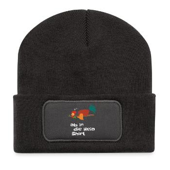 Off to bed shirt - Good night pajama rooster - Recycled Patch Beanie - dark grey - Front