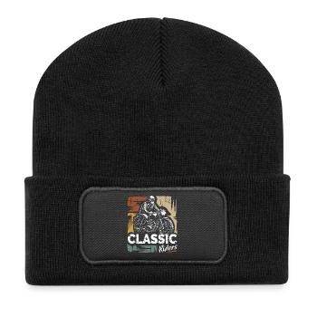 Classic Riders vintage motorcycle design - Recycled Patch Beanie - black - Front