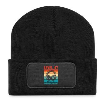 47. Geburtstag Männer Gamer Level 47 Unlocked - Recycelte Patch Beanie - Schwarz - Vorne