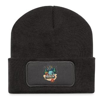 Outdoor-Abenteuer-Naturzelt - Recycelte Patch Beanie - Dunkelgrau - Vorne