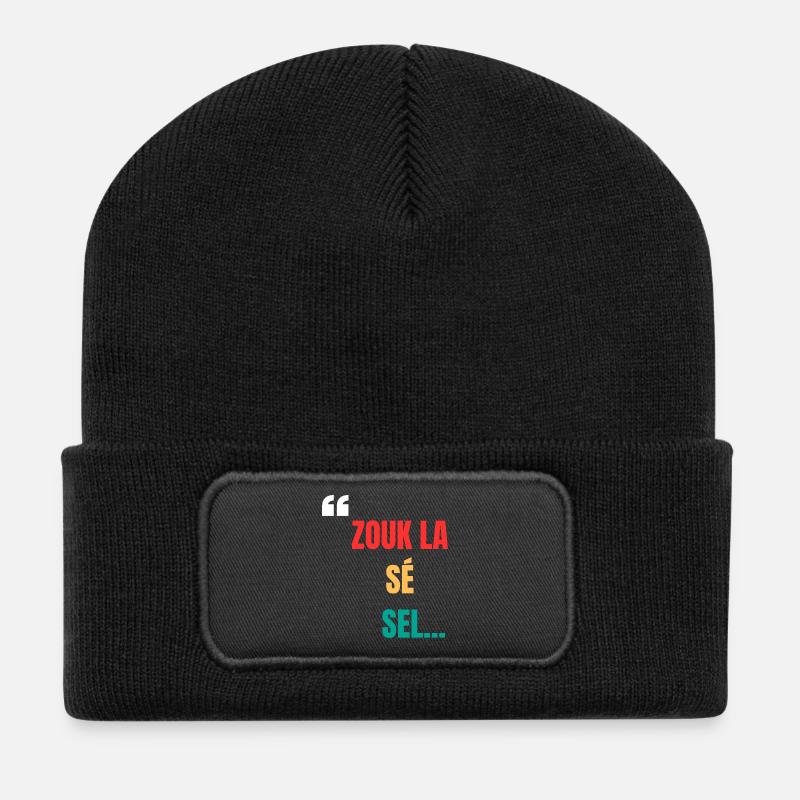 T-shirt zouk « Zouk la sé sel médikaman nou ni » - Beanie recyclé à patch - noir