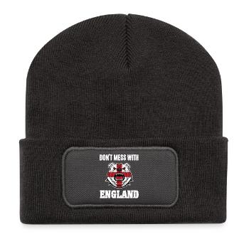 Drone de combat Bulldog Angleterre - Beanie recyclé à patch - charbon - Devant
