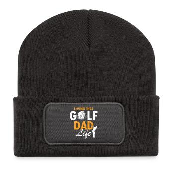 Living That Golf Dad Life Funny Sport Odds - Recycled Patch Beanie - dark grey - Front