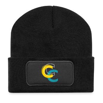 Initial letter C - Recycled Patch Beanie - black - Front