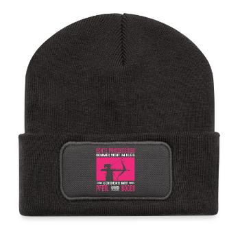 Cadeaux de tir à l’arc Archer Tir à l’arc - Beanie recyclé à patch - charbon - Devant