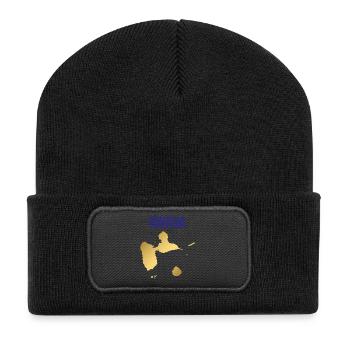 GWADA Golden Map Westindische Inseln T-Shirt - Recycelte Patch Beanie - Schwarz - Vorne