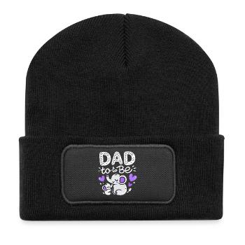 Papa En Devenir Éléphant Bébé Révéler, Pères - Beanie recyclé à patch - noir - Devant