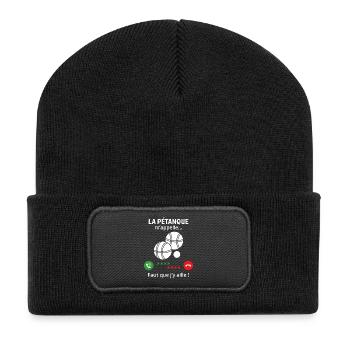 pétanque calls me funny gift Bouliste - Recycled Patch Beanie - black - Front