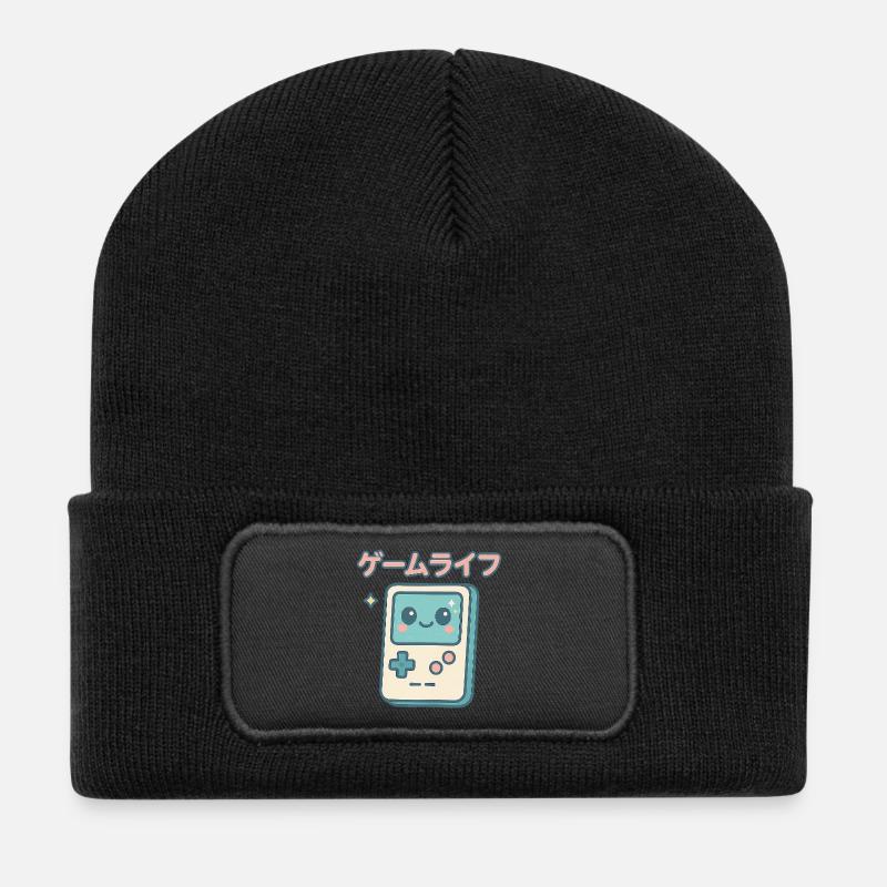 Console de jeu rétro Kawaii Lifestyle - Beanie recyclé à patch - noir