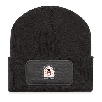 Cocktail-Liebhaber-Party, lustiger Weihnachts-Martini - Recycelte Patch Beanie - Dunkelgrau - Vorne