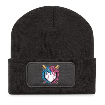 Baseball Home Plate Mit Eis Und Streuseln - Recycled Patch Beanie - dark grey - Front