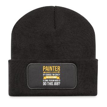 Peintre Fou Citation Humoristique Métiers - Beanie recyclé à patch - charbon - Devant