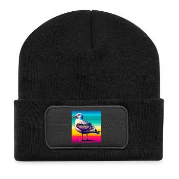 mouette - Beanie recyclé à patch - noir - Devant