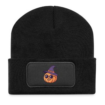 Pumpkin Wizard Chic Gläser - Recycelte Patch Beanie - Schwarz - Vorne