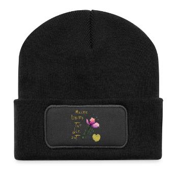 My love is good for you - Recycled Patch Beanie - black - Front