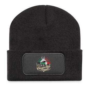 Chicano Forever Mexiko Pride - Recycelte Patch Beanie - Dunkelgrau - Vorne