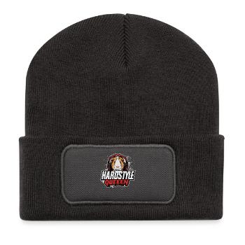Hardstyle Queen – cobaye avec casque - Beanie recyclé à patch - charbon - Devant