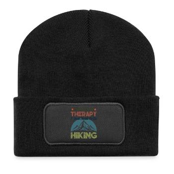 Je n’ai pas besoin de thérapie. J’ai juste besoin de faire de la randonnée - Beanie recyclé à patch - noir - Devant