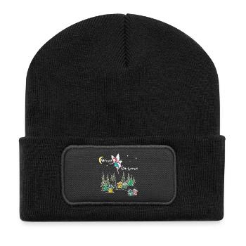 Weihnachten - Recycelte Patch Beanie - Schwarz - Vorne