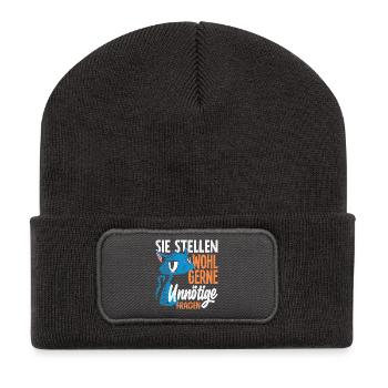 Ils aiment probablement poser des questions inutiles - Beanie recyclé à patch - charbon - Devant