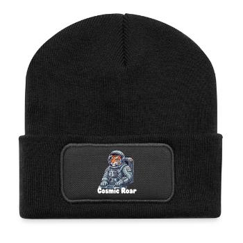 Tigre cosmique en combinaison spatiale - Beanie recyclé à patch - noir - Devant