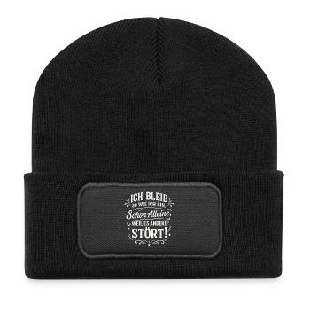 Ich bleib so wie ich bin, weil es andere stört - Recycelte Patch Beanie - Schwarz - Vorne