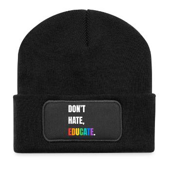Ne pas détester la police arc-en-ciel - Beanie recyclé à patch - noir - Devant